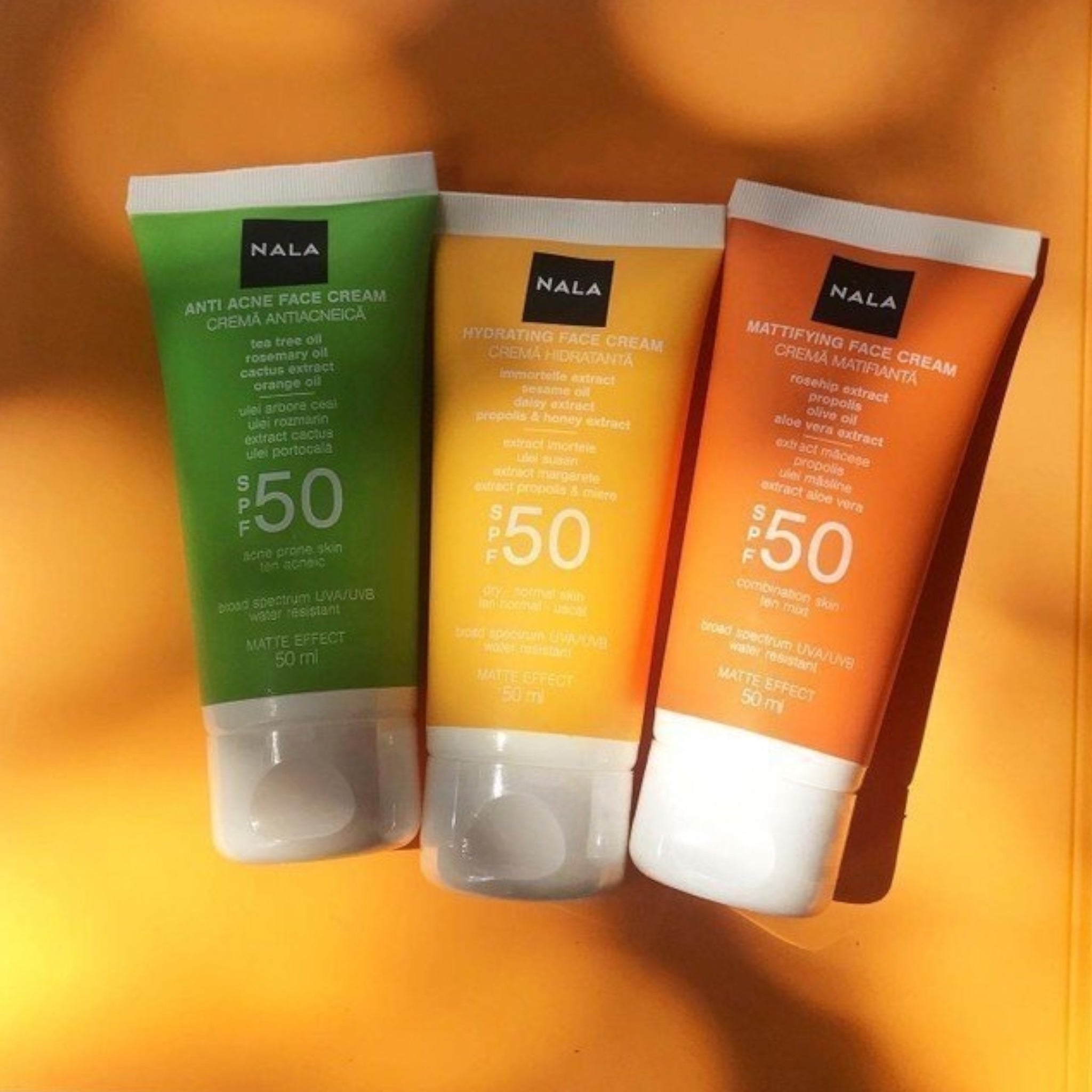 Cremă Matifiantă SPF 50 - Ten Mixt - Măceșe &amp; Ulei Măsline