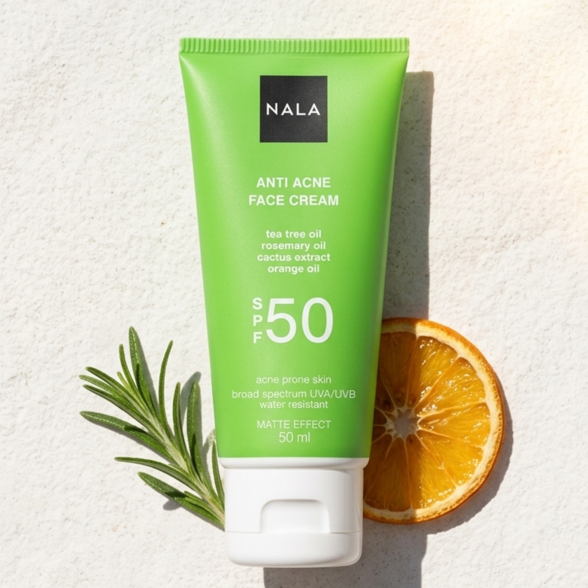 Cremă de față Antiacneică SPF 50 - Ten Acneic - Arbore Ceai &amp; Rozmarin