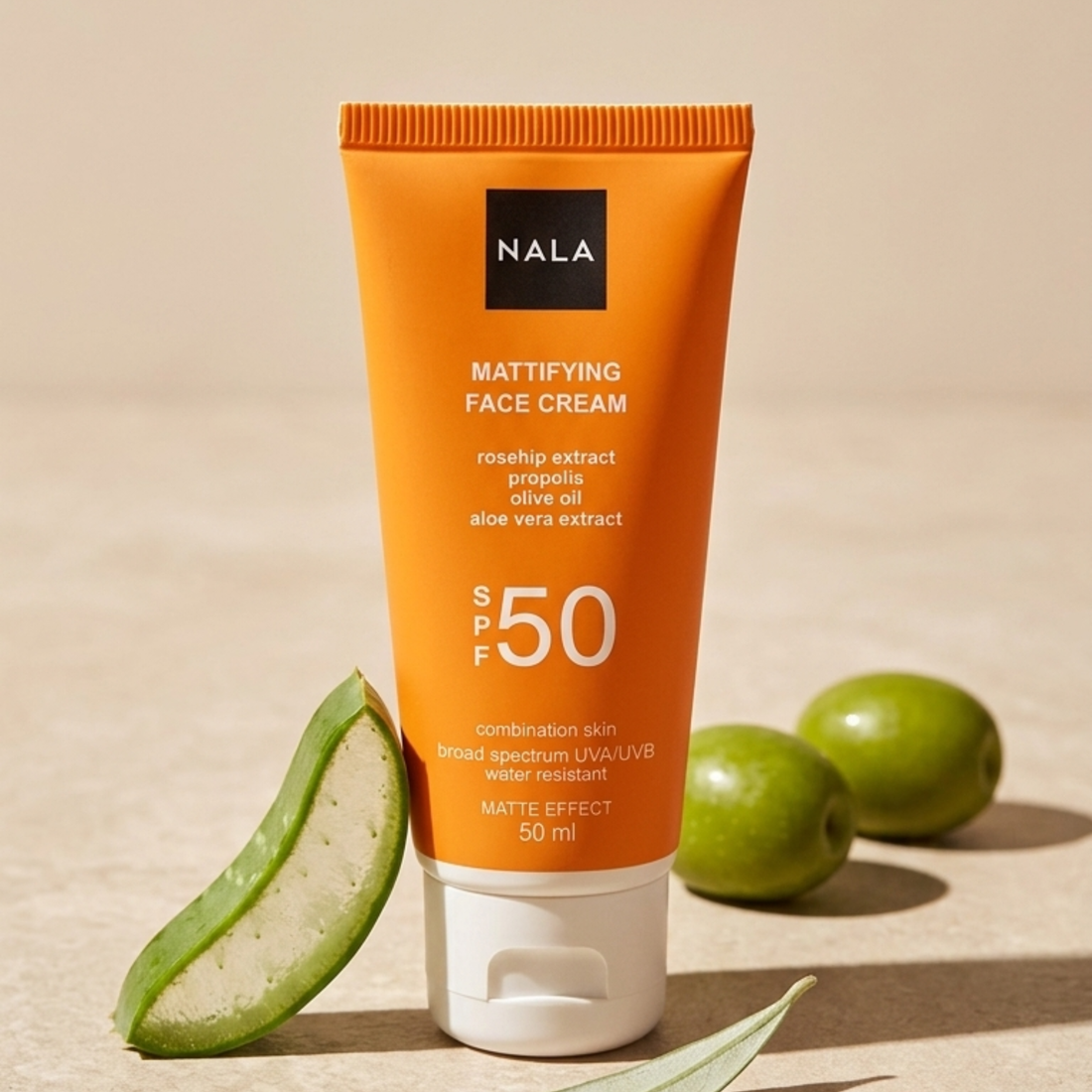 Cremă de față Matifiantă SPF 50 - Ten Mixt - Măceșe &amp; Ulei Măsline