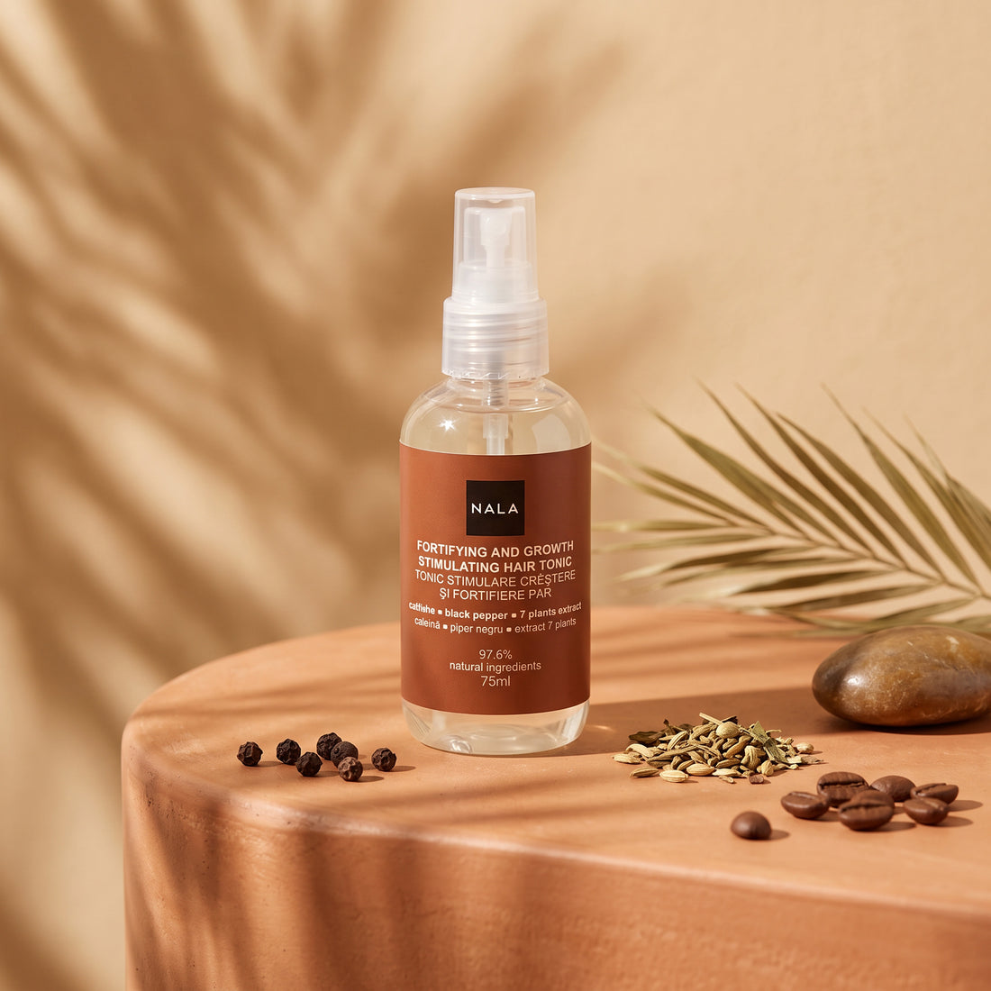 Tonic Stimulare Creștere și Fortifiere Păr - Cafeină, Piper negru &amp; Extract 7 Plante