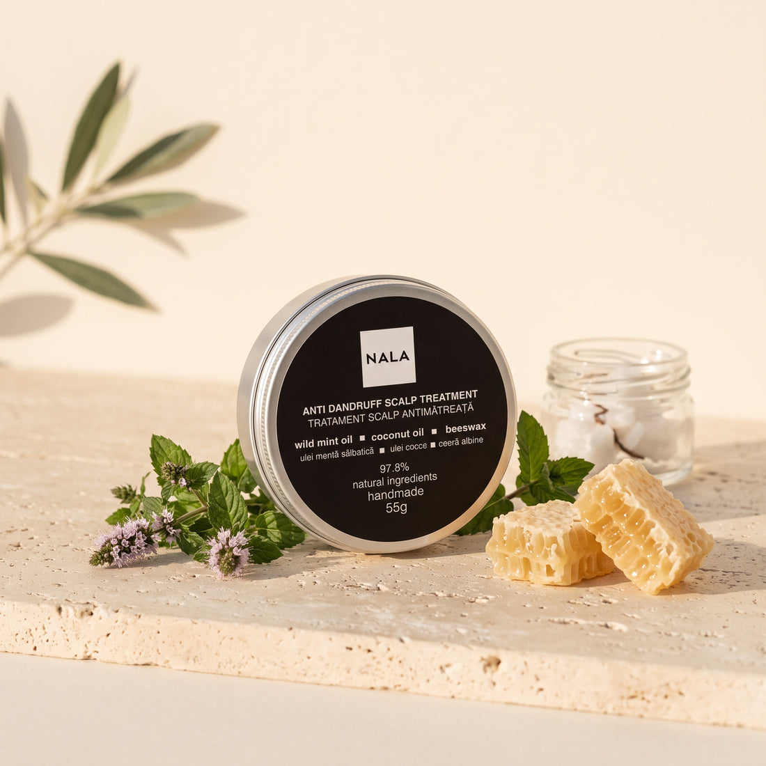 Tratament Scalp Anti Mătreață - Ulei Mentă Sălbatică, Cocos, Ceară